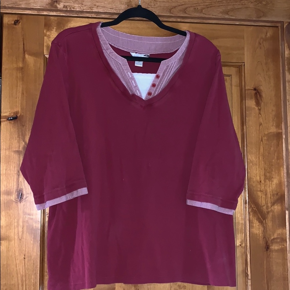 CJ Banks 2XL maroon half sleeve shirt